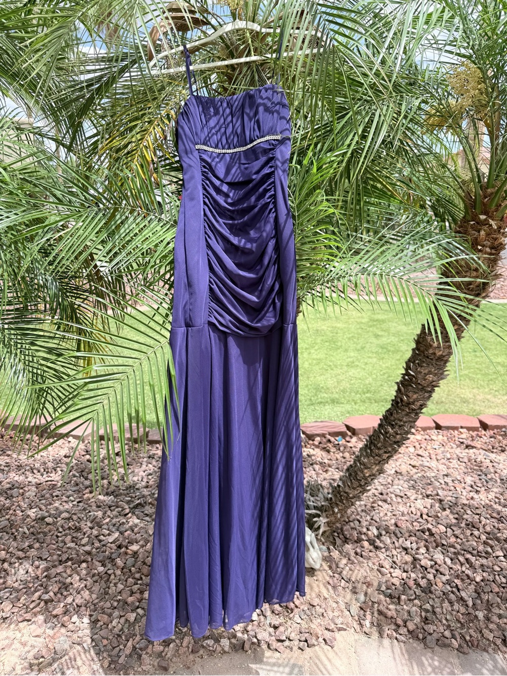 Dancing Queen Elegant Women’s Blue Ruched Evening/Prom Dress - Size S - NWT